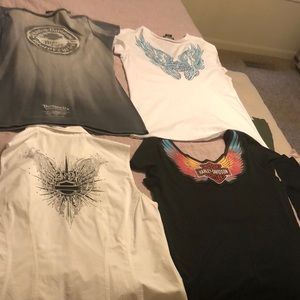 Five Harley Davidson shirts in good condition. Selling as a bundle.